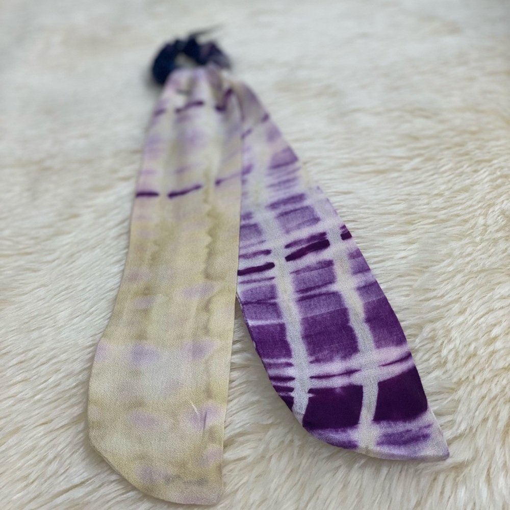 Free People Namrata Joshipura  Tie-dye Hair Scarf Scrunchie, Purple & Yellow